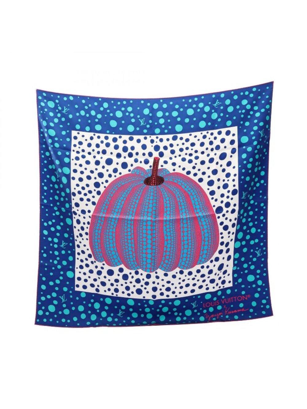 Louis Vuitton Scarf Yayoi Kusama Carre 90 Pumpkin Silk YK